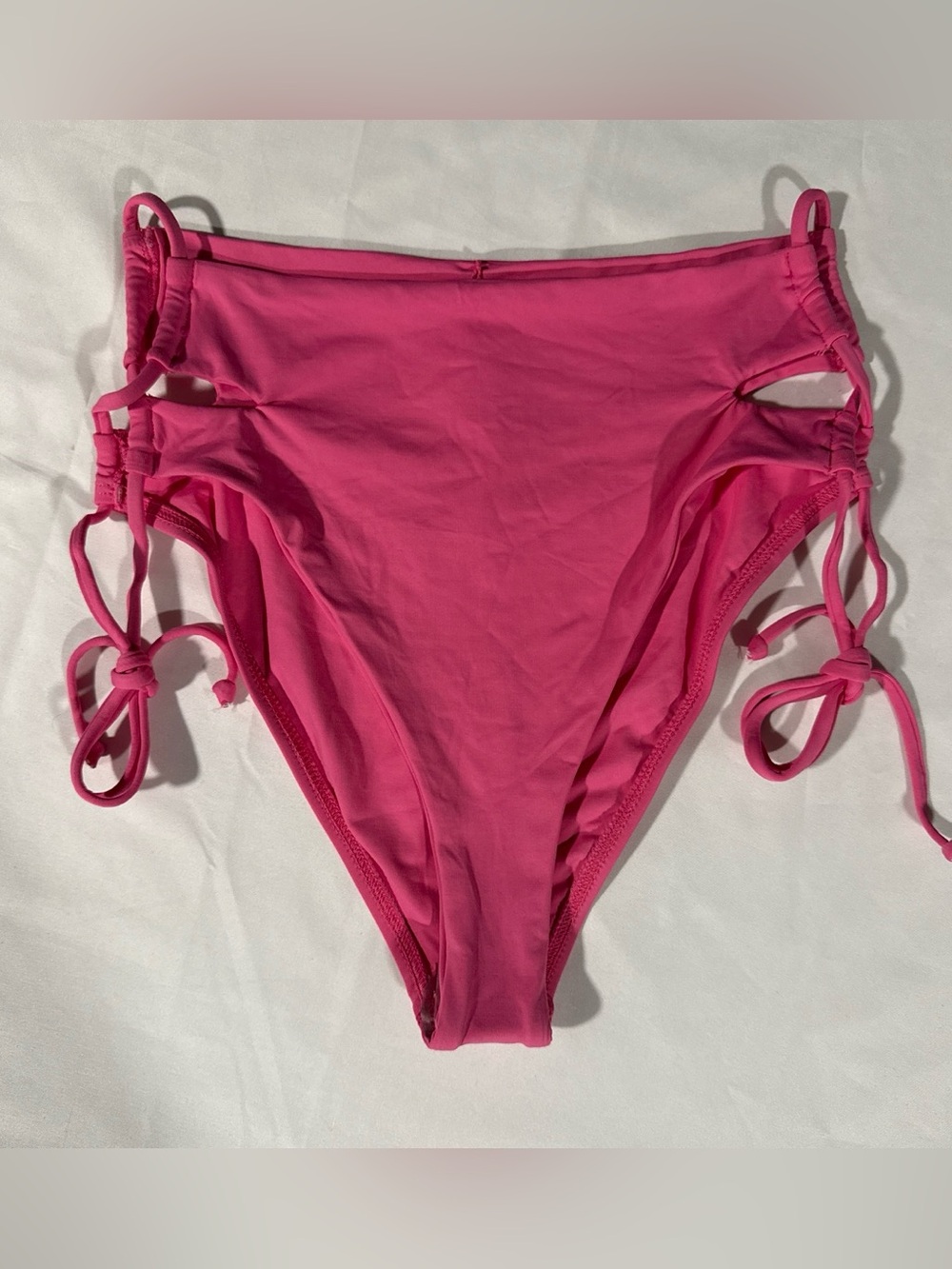 l*space Hot Pink High-Waist Side-Tie Bikini Bottom